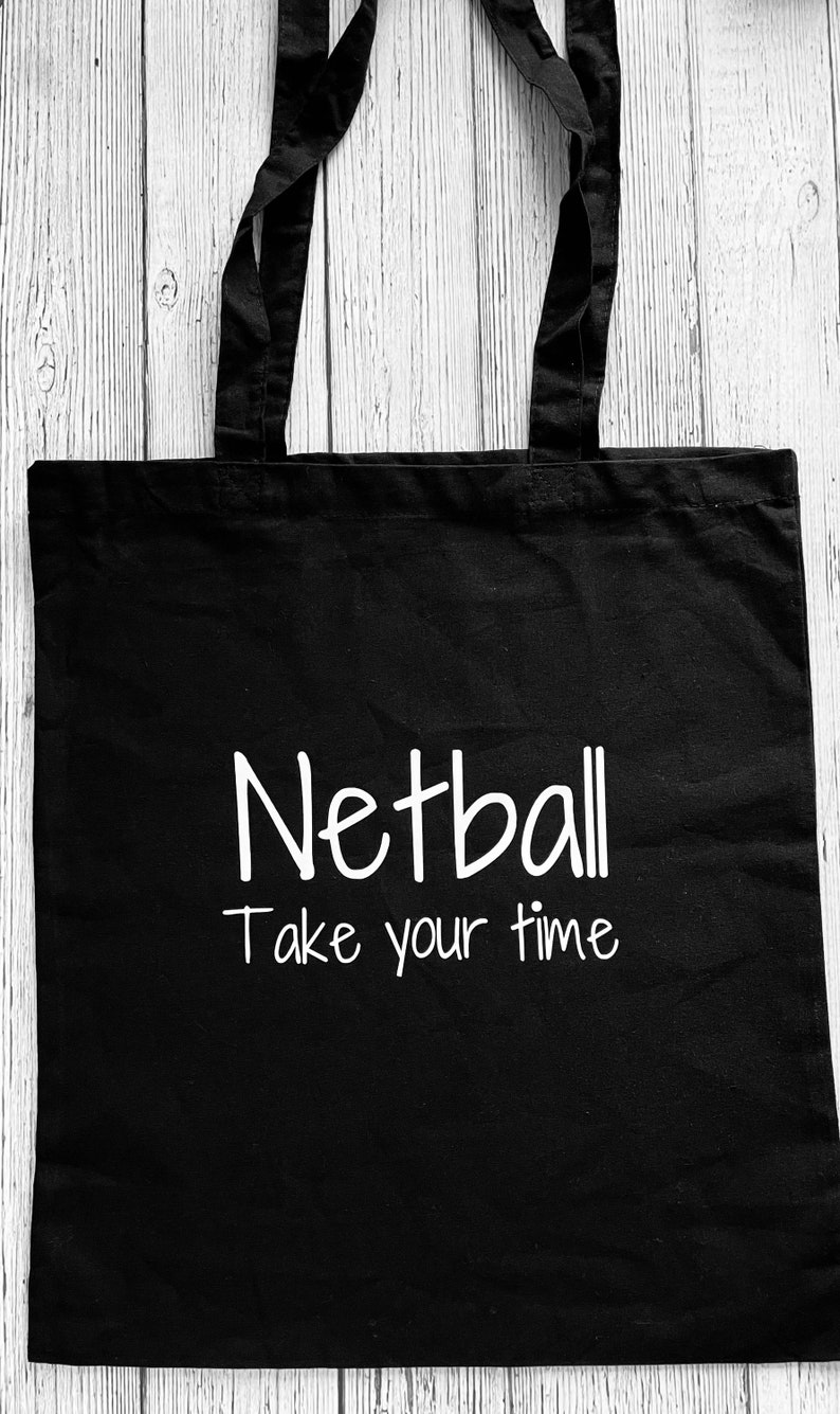Netball Tote Bag: Black or Cream - Netball Slogan - Etsy