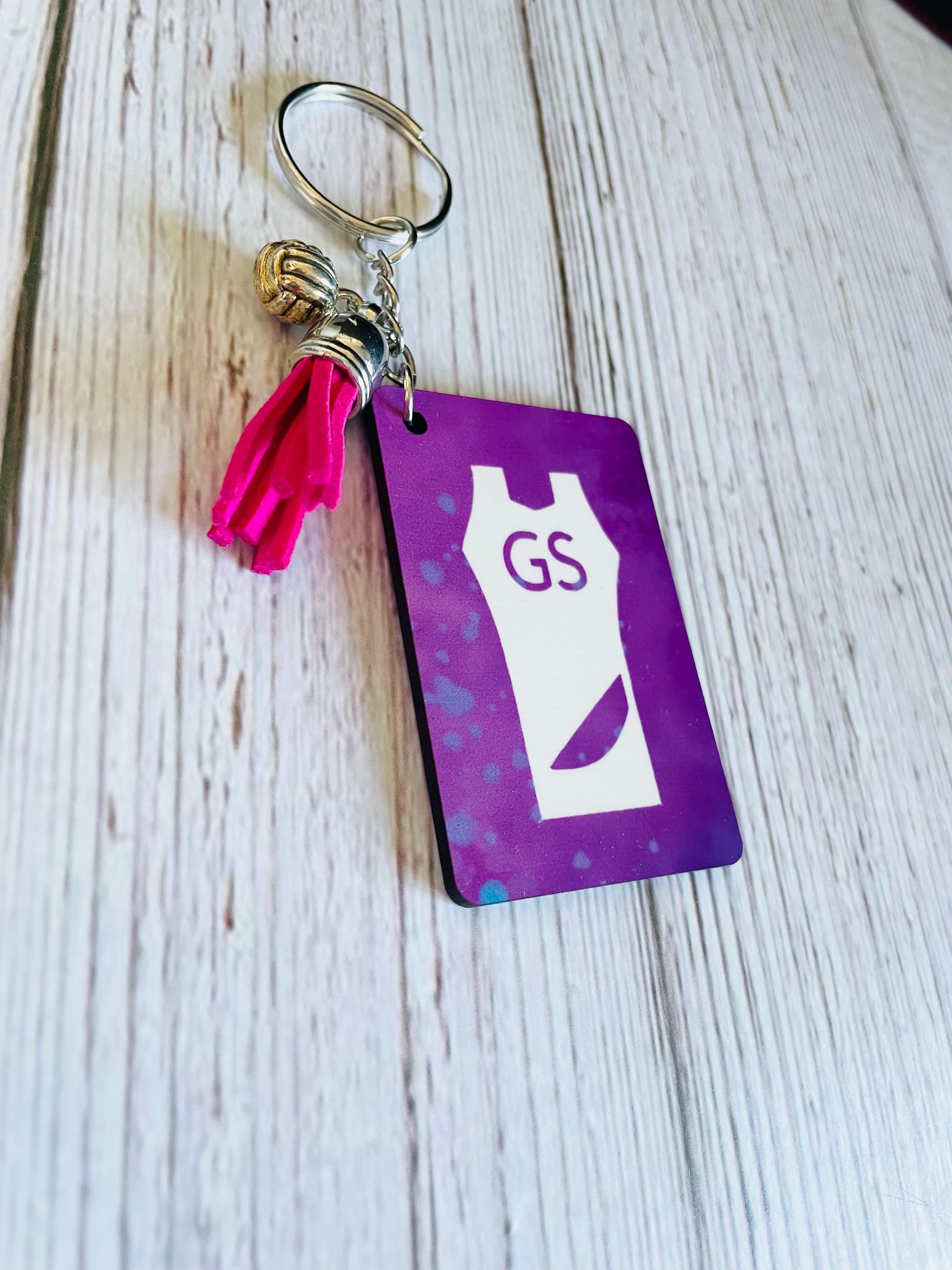 Netball Keyring - Various Colours - Double Sided With Netball Charm ...