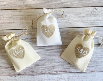 1x Wedding Rings Bag/Favours Hessian Bag