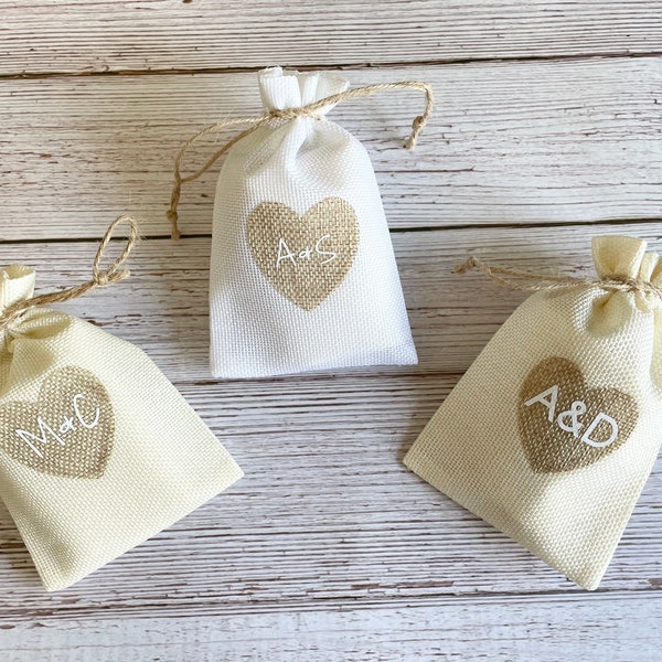 1x Wedding Rings Bag/Favours Hessian Bag