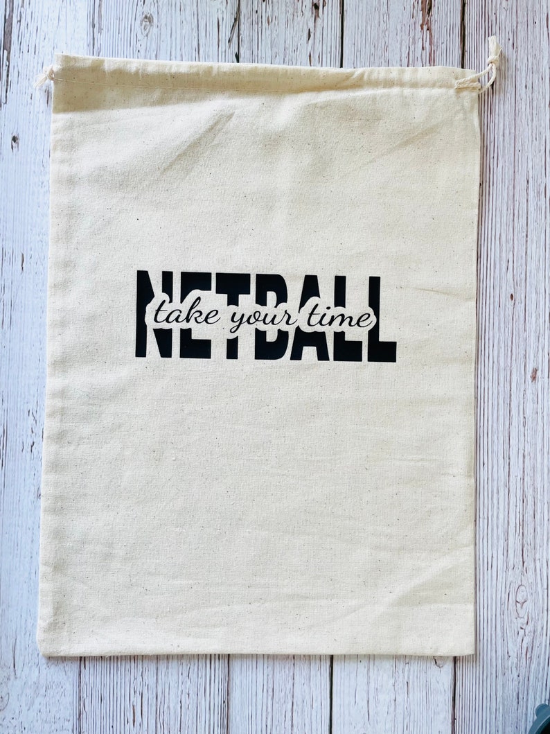 Netball Cotton String Bag - Netball Kit Sports Gift Choice of Colour ...