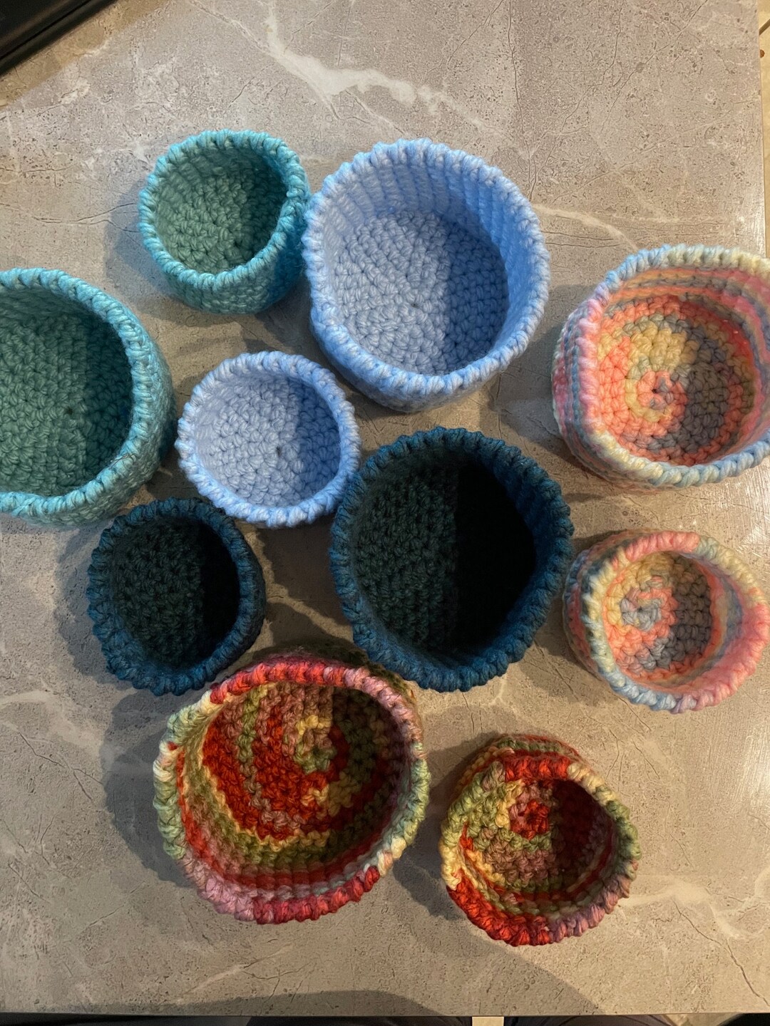 Crocheted Trinket Bowls, Set of Two, Choice of Colours, Handmade, Home ...