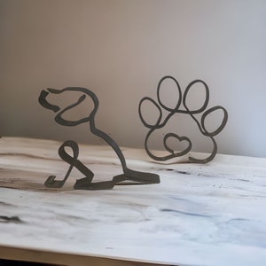 Minimalistic Beagle Home Decor, Beagle Silhouette Line Art, Beagle Sculptures, Pet Memorial,