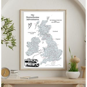 Touring Travel Map Geschenk, Color In Adventure Map, Wohnwagen, Wohnmobil, Rahmen nicht enthalten