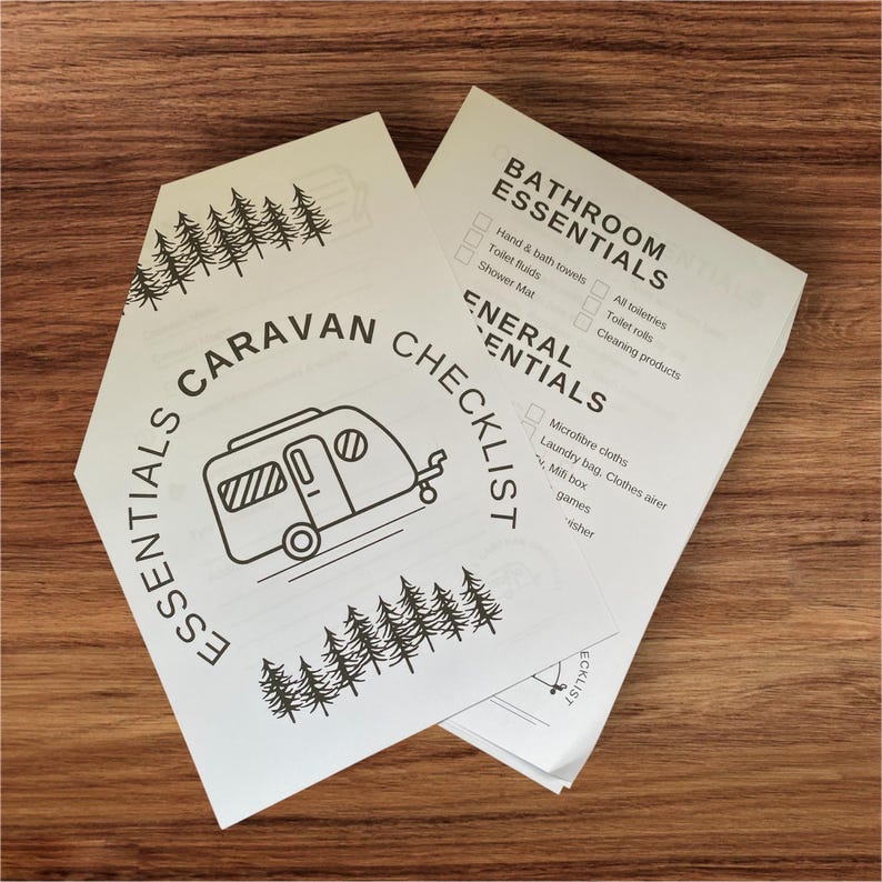 Caravan Essentials Checklist: Printable Packing Guide (digital Download ...