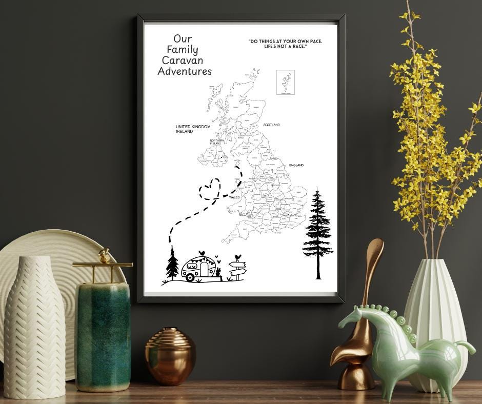 Caravan Map Caravan Colour Map: Printable Travel Tracker (PDF Download) - Etsy