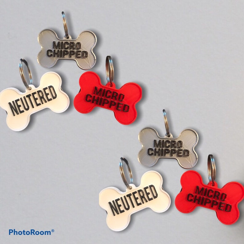 Dog ID Tag Safety Dog Tag Microchipped Spayed Dog Tag Etsy UK