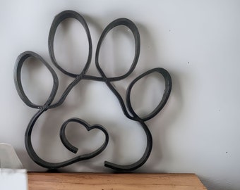 Dog Paw Silhouette, ornament, memorial gift, wall art,  Animal Minimalist Sculptures, 3D Art,