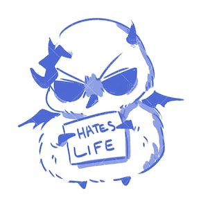 Welcome to Demon School! Iruma-kun Naberius Kalego Familiar Form Bird Hate Life Sticker