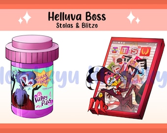 Helluva Boss Stolas and Blitzo Stickers