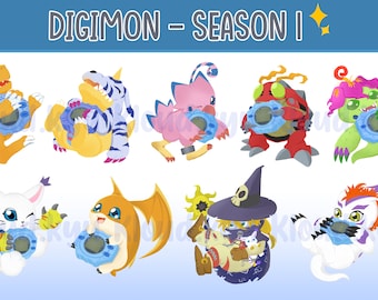 Digimon Season 1 Cute Nostalgia Stickers