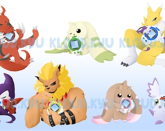 Digimon Season 3 Cute Nostalgia Stickers