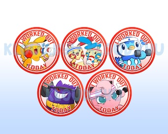 Pokémon Workout Cute Nostalgia Stickers