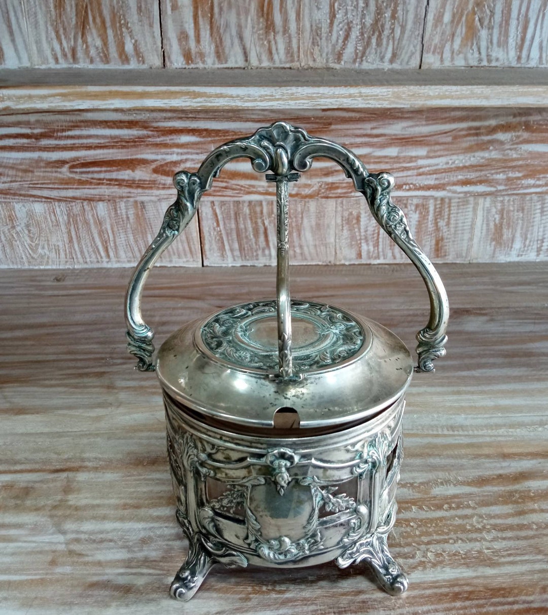 Ancient Cheese Box in Chiseled and Embossed Silver 1800 Etsy