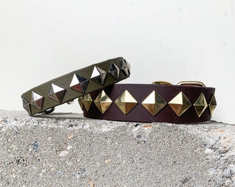 Stud Dog Collar | Bespoke | Vegan Leather | 20 + colours