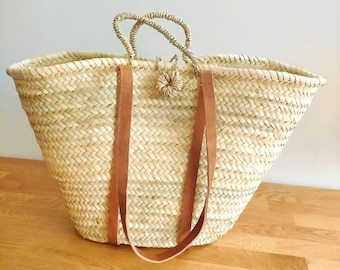 Wicker beach basket - Straw beach basket - Beach bag