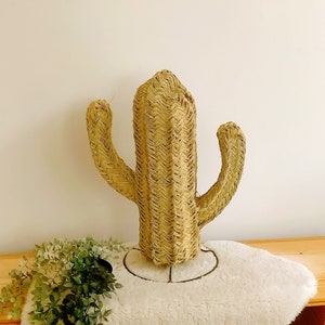 Cactus en osier, Cactus décoratif, Cactus paille 60 cm image 1