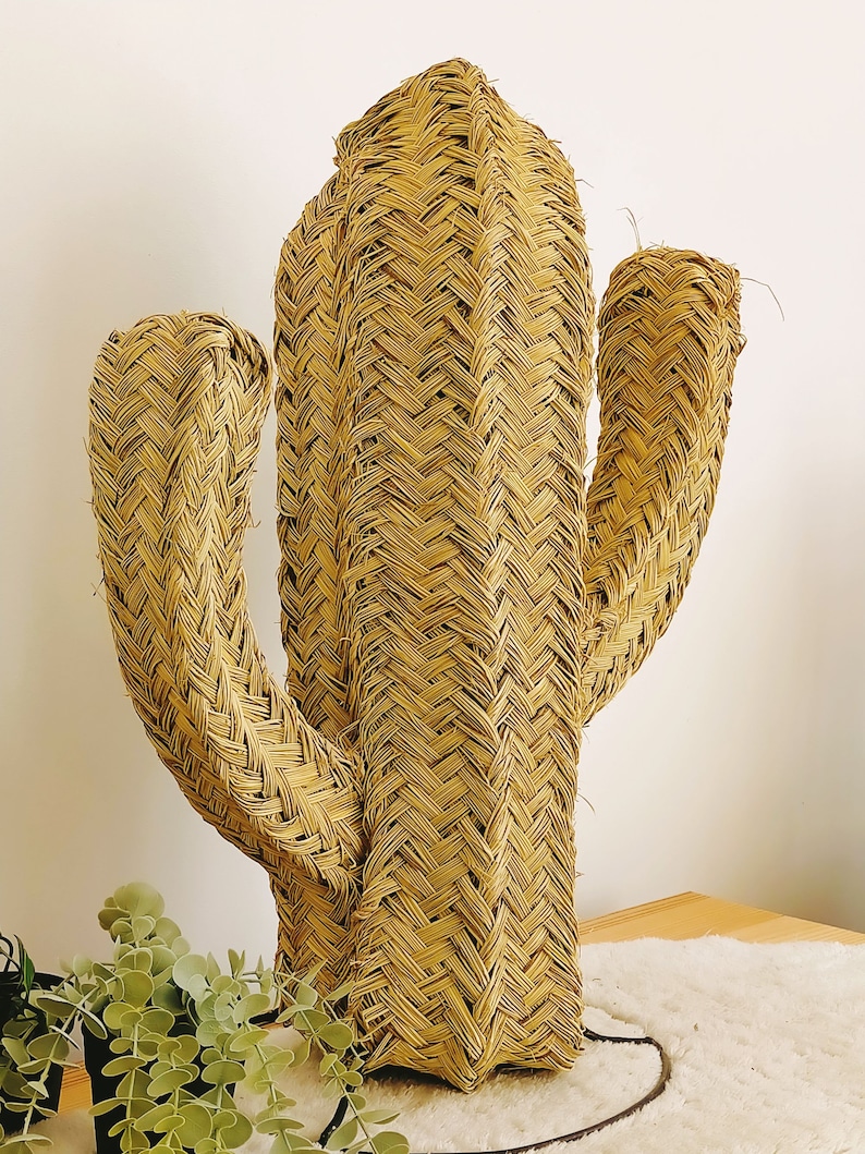 Cactus en osier, Cactus décoratif, Cactus paille 60 cm image 5