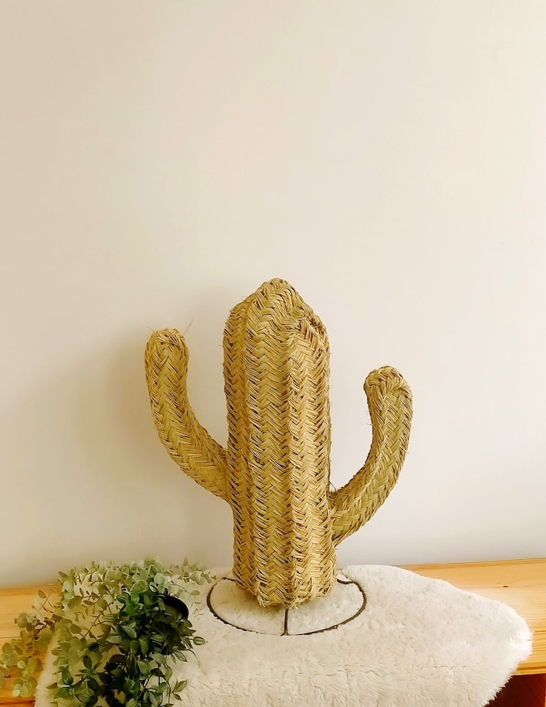 Cactus en osier, Cactus décoratif, Cactus paille 60 cm image 1