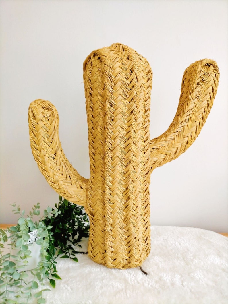 Cactus en osier, Cactus décoratif, Cactus paille 60 cm image 3