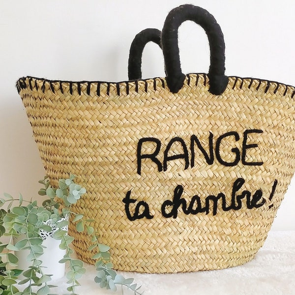 Grand panier de rangement en osier, Panier en osier chambre d'enfant