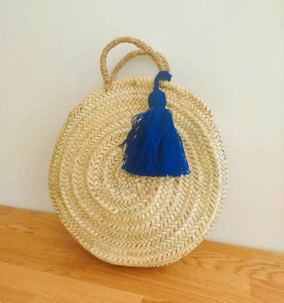 Panier rond en paille Sac rond en paille Panier en osier