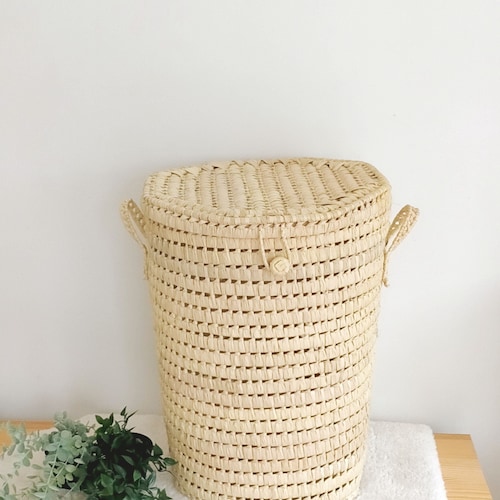 Wicker Laundry Basket Laundry Basket With Lid Natural Colour Etsy Australia