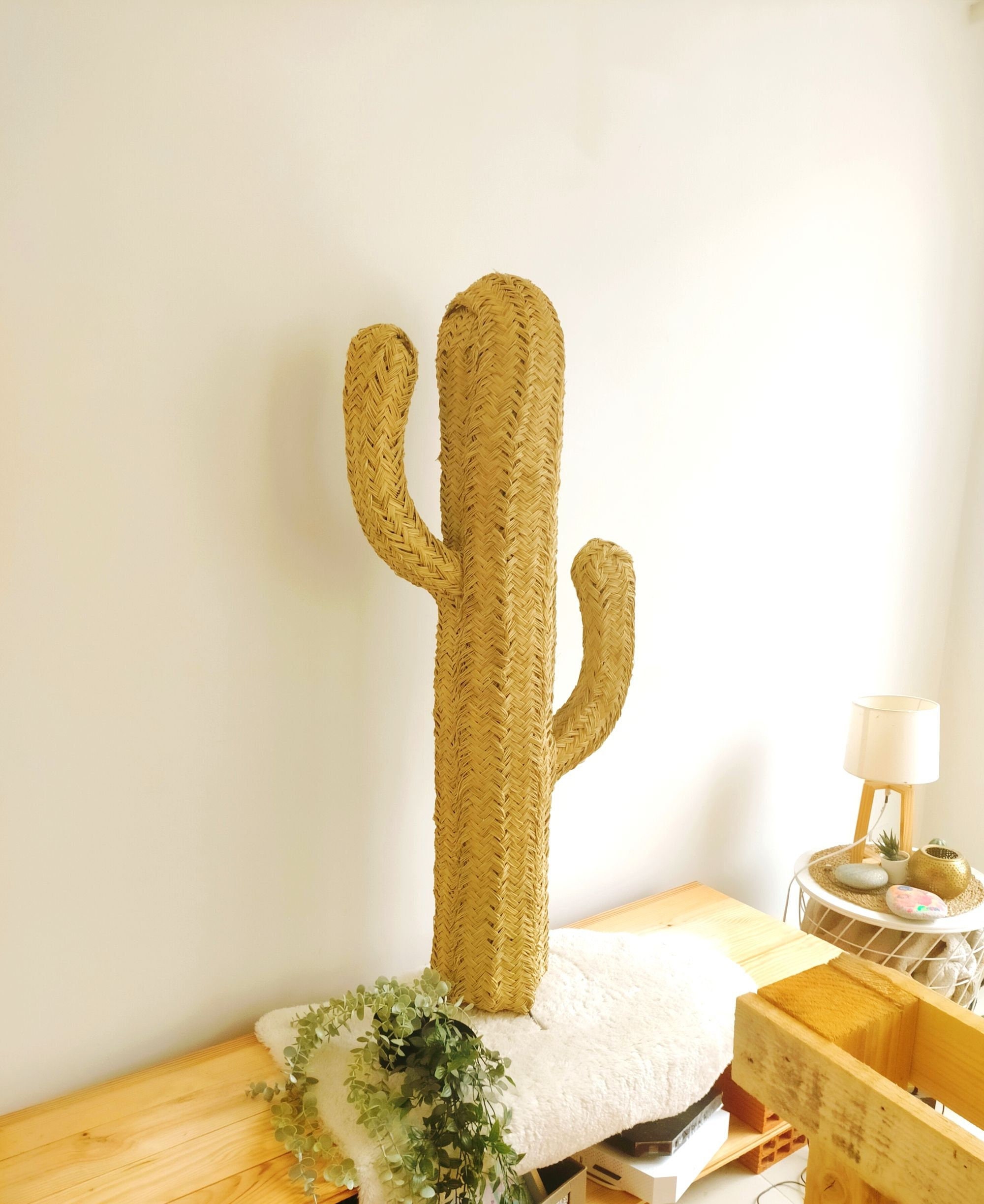 Cactus Osier, Cactus Décoratif, Paille 120 cm
