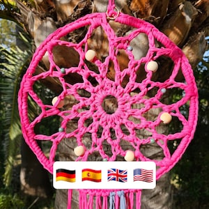 Crochet pattern dreamcatcher beginners, Easy crochet dreamcatcher, Crochet tutorial quick gift, Crochet tutorial dreamcatcher, 30cm/12in