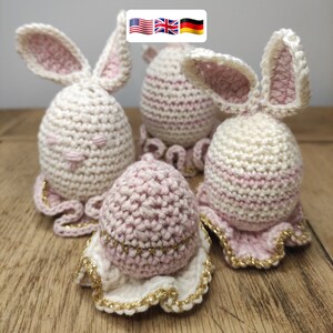 Crochet pattern Easter decoration for beginners, Easter amigurumi crochet pattern beginners, crochet pattern Easter bunny ornament