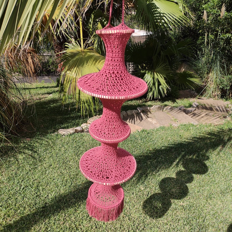 Patrón crochet / ganchillo en ESPAÑOL lámpara de crochet, colgante de ganchillo imagen 4