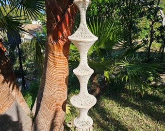 Lámpara colgante de ganchillo farolillo a crochet boho ibiza (1,35m longitud)