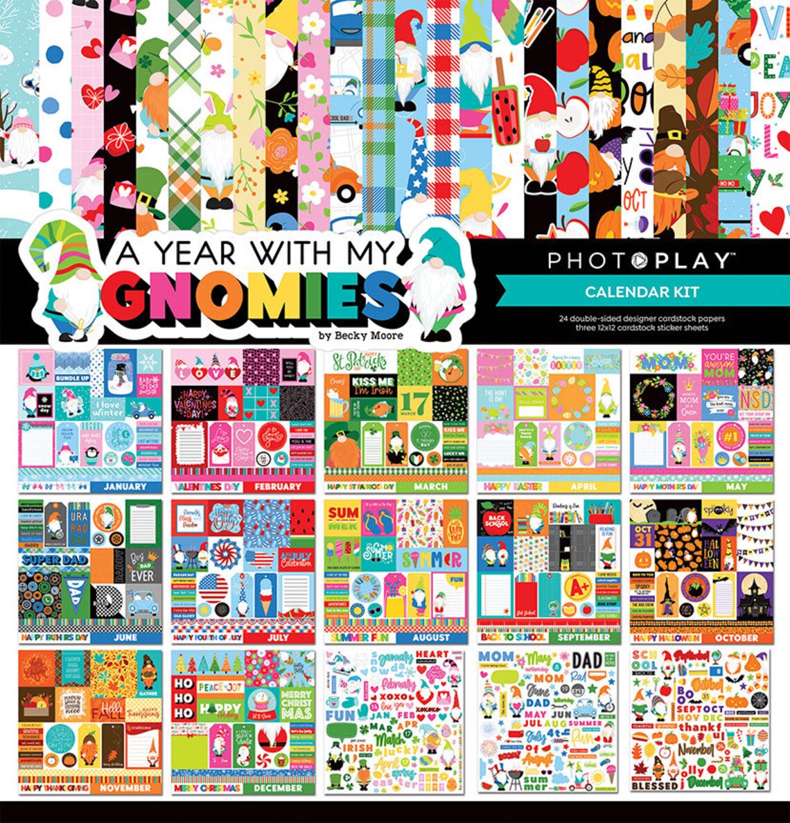 PREORDER A Year with My GNOMIES Calendar Kit Photoplay Etsy