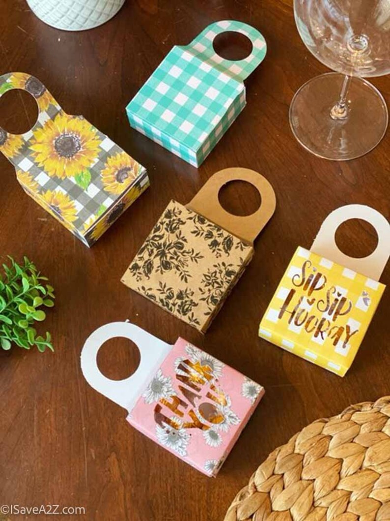 Wine Bottle Hanging Box Printable SVG and PDF Formats Etsy