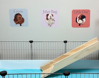 Guinea Pig Name Tag Wall Decal, Guinea Pig Accessories, Guinea Pig Wall Decal, Guinea Pig Personalized Wall Art, Guinea Pig Sign, Pet Photo
