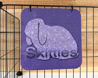 Lop Ear Rabbit Cage Tag, Rabbit Cage Accessories, Rabbit Name Tag, Rabbit Cage Name Tag, Rabbit Cage Decor, Personalized Rabbit, Bunny