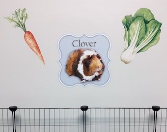 Guinea Pig Personalized Wall Decal, Guinea Pig Name Tag, Guinea Pig Accessories, Guinea Pig Wall Decals, Guinea Pig Sign, Cage Accessory