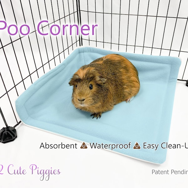 Poo Corner for Guinea Pigs, Guinea Pig Potty Pads, Pee Pads, Fleece Potty Pads, Guinea Pig Cage Liner,  Fleece Pee Pad, Fleece Liner Potty