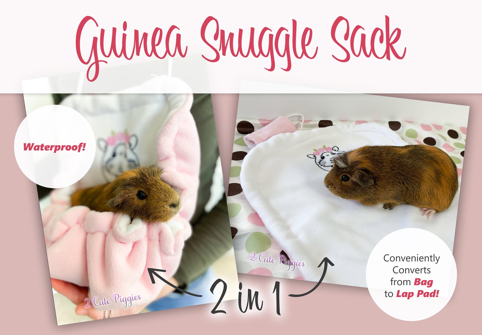 Personalized Guinea Pig Snuggle Sack Bonding Pouch Bonding Etsy