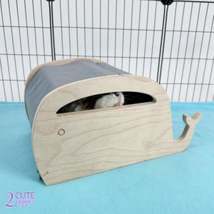 Guinea Pig Hidey, Guinea Pig Accessories for Cage, Guinea Pig Tunnel, Guinea Pig House, Guinea Pig Furniture - Whale