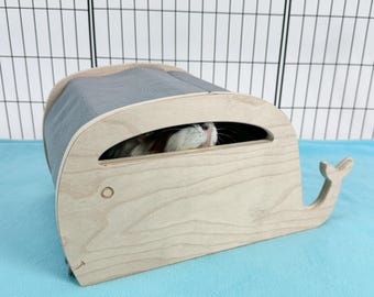 Guinea Pig Hidey, Guinea Pig Accessories for Cage, Guinea Pig Tunnel, Guinea Pig House, Guinea Pig Furniture - Whale