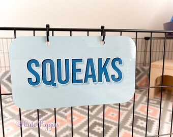 Guinea Pig Cage Name Tag - 4"X7" Rectangular