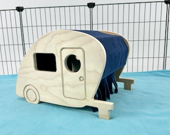 Guinea Pig Hidey, Guinea Pig Accessories for Cage, Guinea Pig Tunnel, Guinea Pig House, Guinea Pig Furniture - Camper
