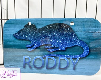 Rat Cage Name Tag - 4"x7" Rectangular