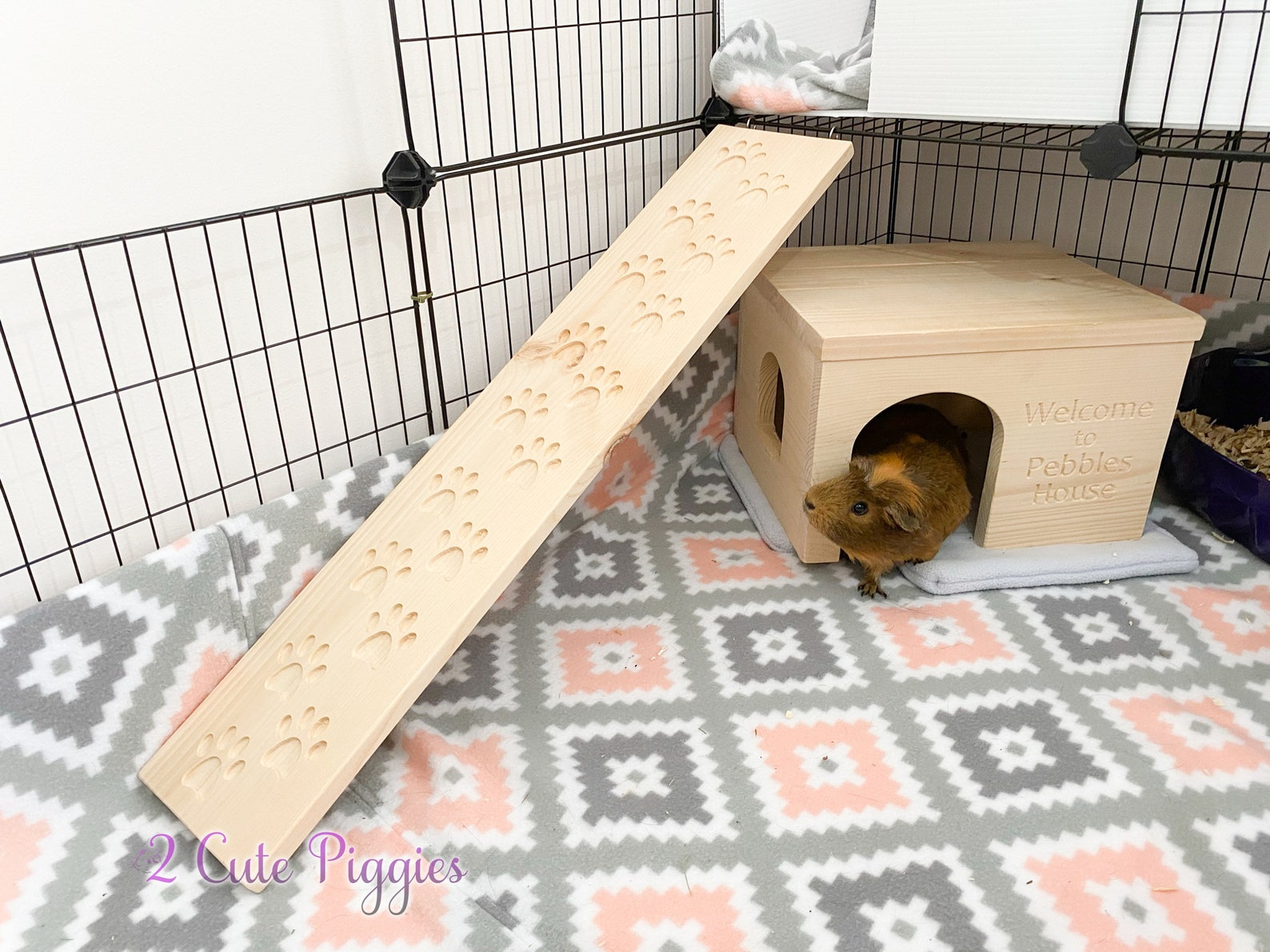 Paw Print Guinea Pig Cage Ramp Small Pet Ramp Small Animal Etsy