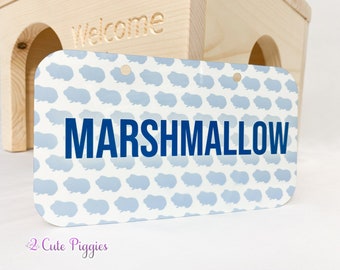Guinea Pig Cage Name Tag - 4"x7" Rectangular