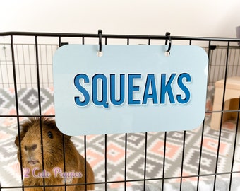 Guinea Pig Cage Name Tag - 4"x7" Rectangular
