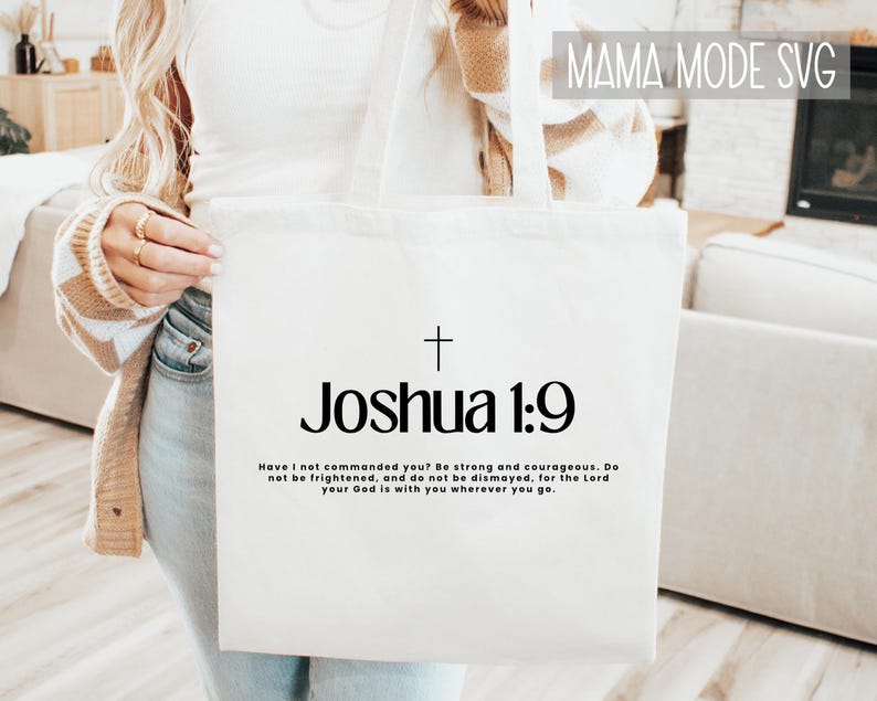 CafePress Joshua 1:9 Verse Tote Bag - Natural Canvas Reusable Shopping Bag