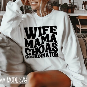 Femme Mama Choas coordinateur Svg, fichier Svg Cricut pour les mamans, Svg maman drôle maman Png, maman vie Png Svg
