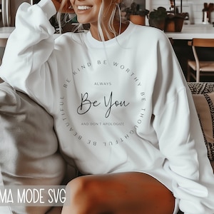 Wees altijd jij SVG PNG | Retro positieve muurkunst SVG | Bevestiging Svg Png | Inspirerende Svg Png | Motiverende en positieve quote Svg